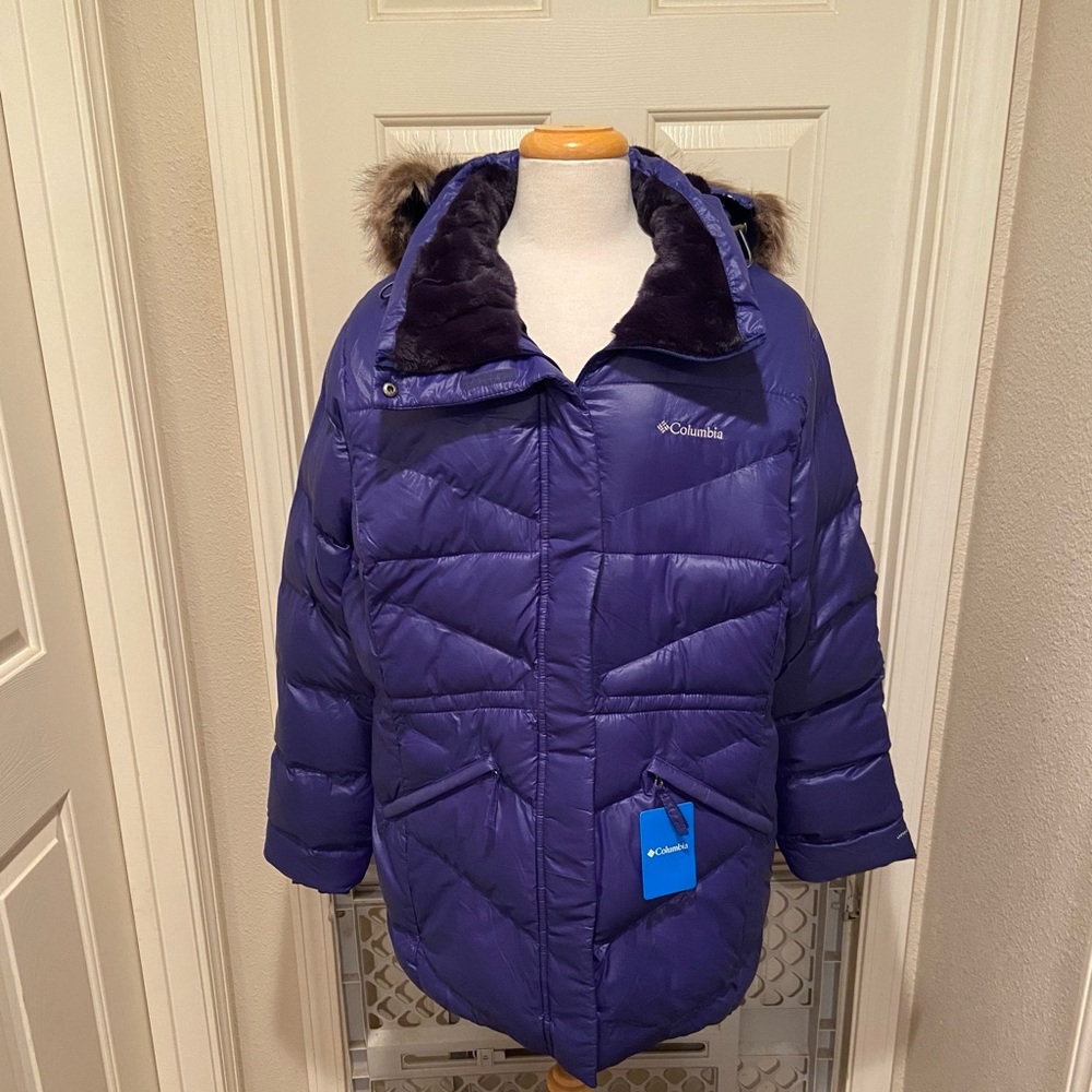 NWT Women's Columbia Peak to Park II Mid Jacket size 2X Blue Detachable Hood - Picture 9 of 15